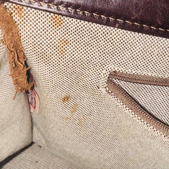 Vintage Y2K Dooney & Bourke Signature Beige Satchel Bag With Matching Pouch - Picture 11 of 16